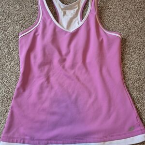New Balance White and Pink Activeware Top